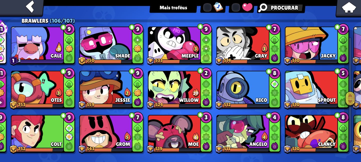 Conta Brawl Stars com todos os Brawlers e Elo mestre já pego