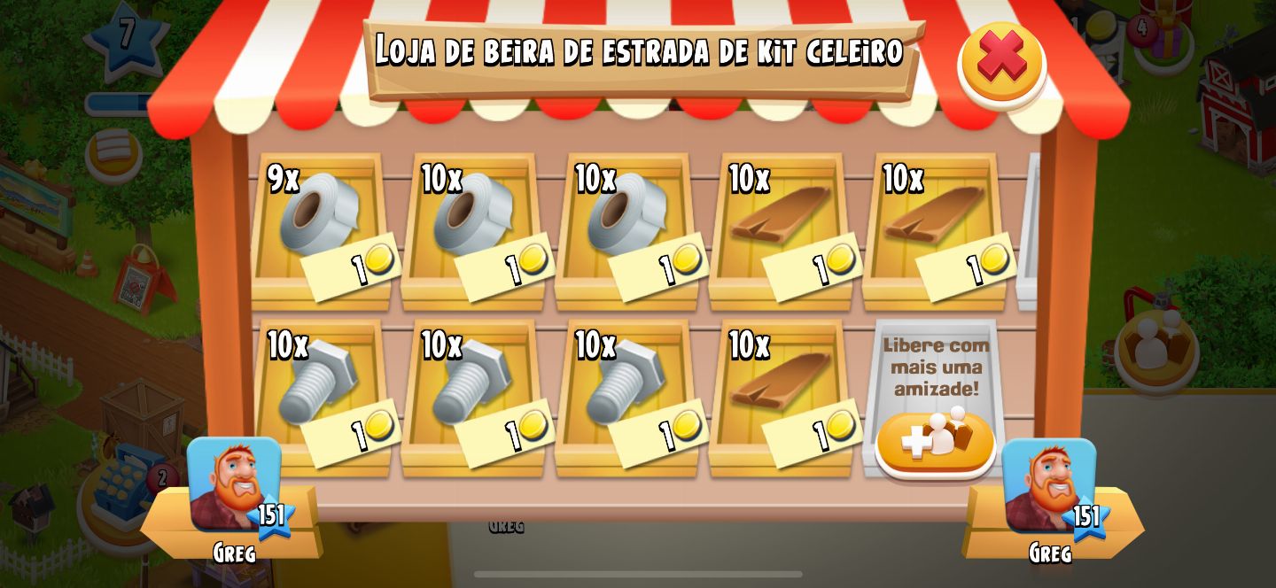 HAY DAY / KIT CELEIRO / KIT SILO / KIT TERRA /ITENS DE LIMPEZA- PROMOÇÃO POR R$2