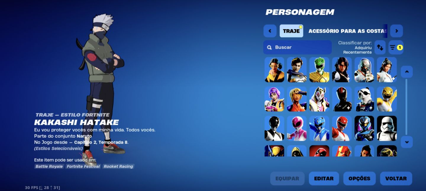 Vende se conta com várias skins raras