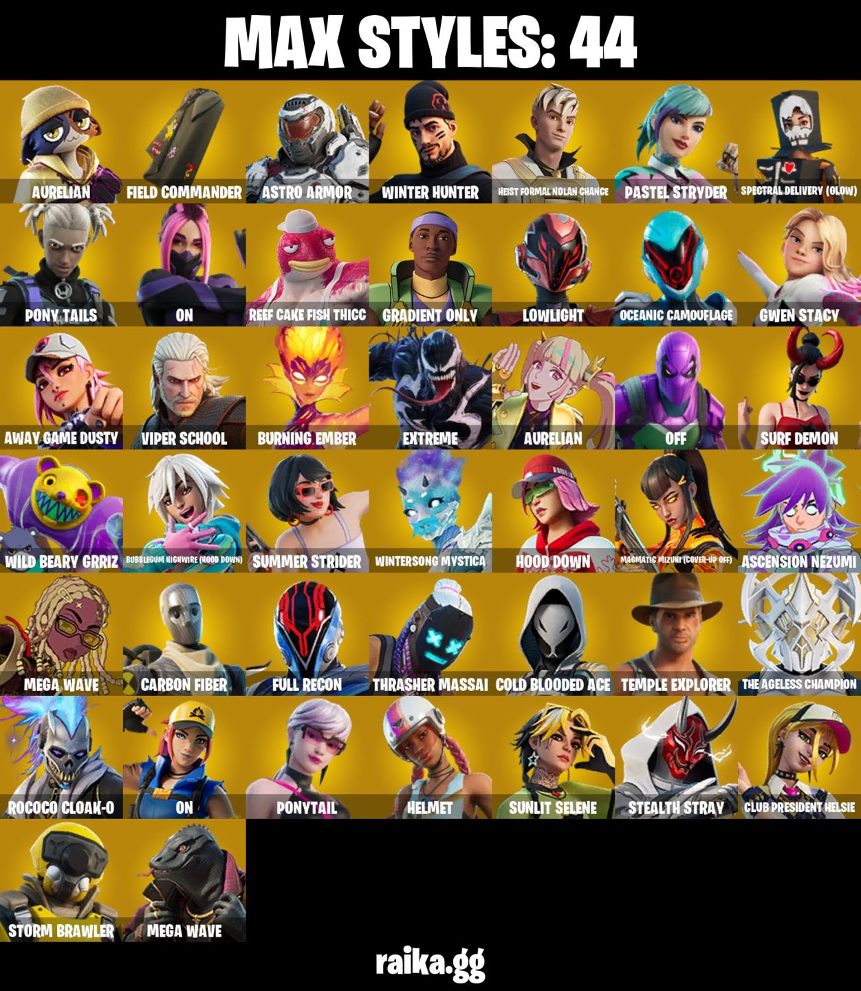 101 skins | Snap | Kado Thorne | Era | Nezumi | The Origin | Twyn | Malik | Mizu