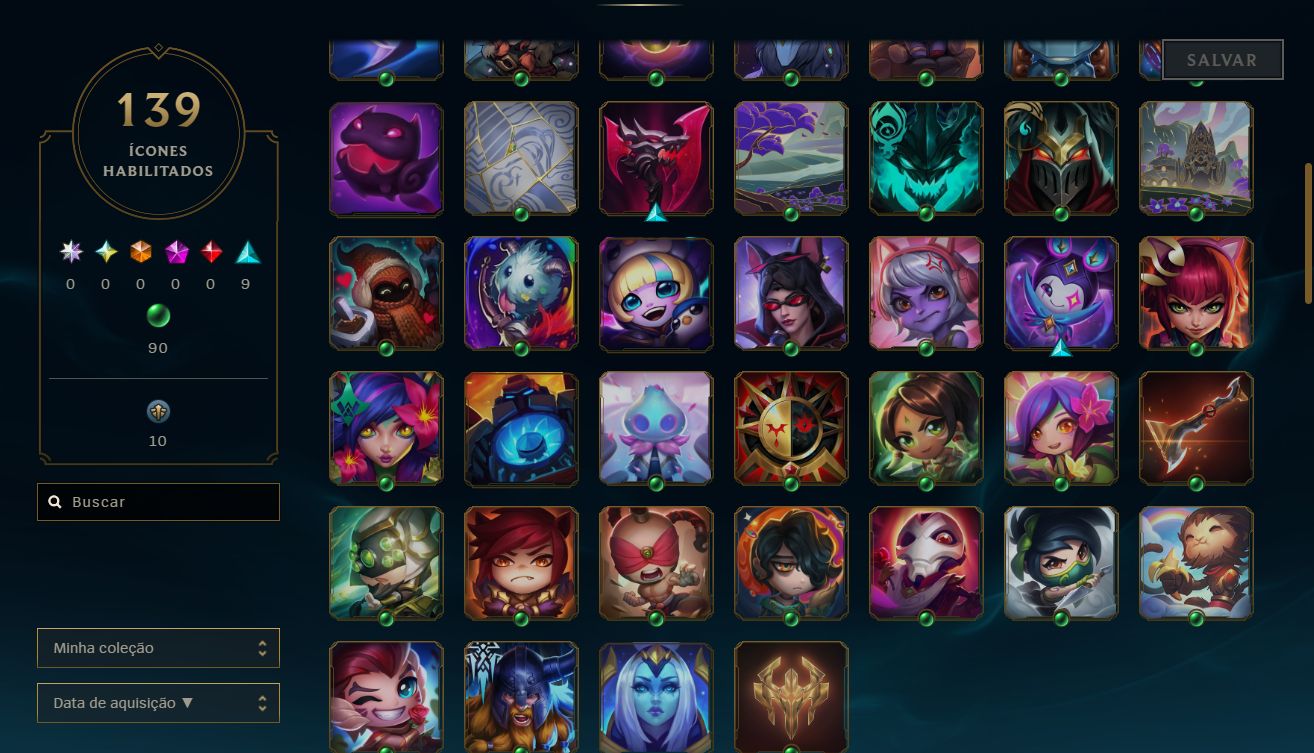Venda de conta league of legends 22 skins