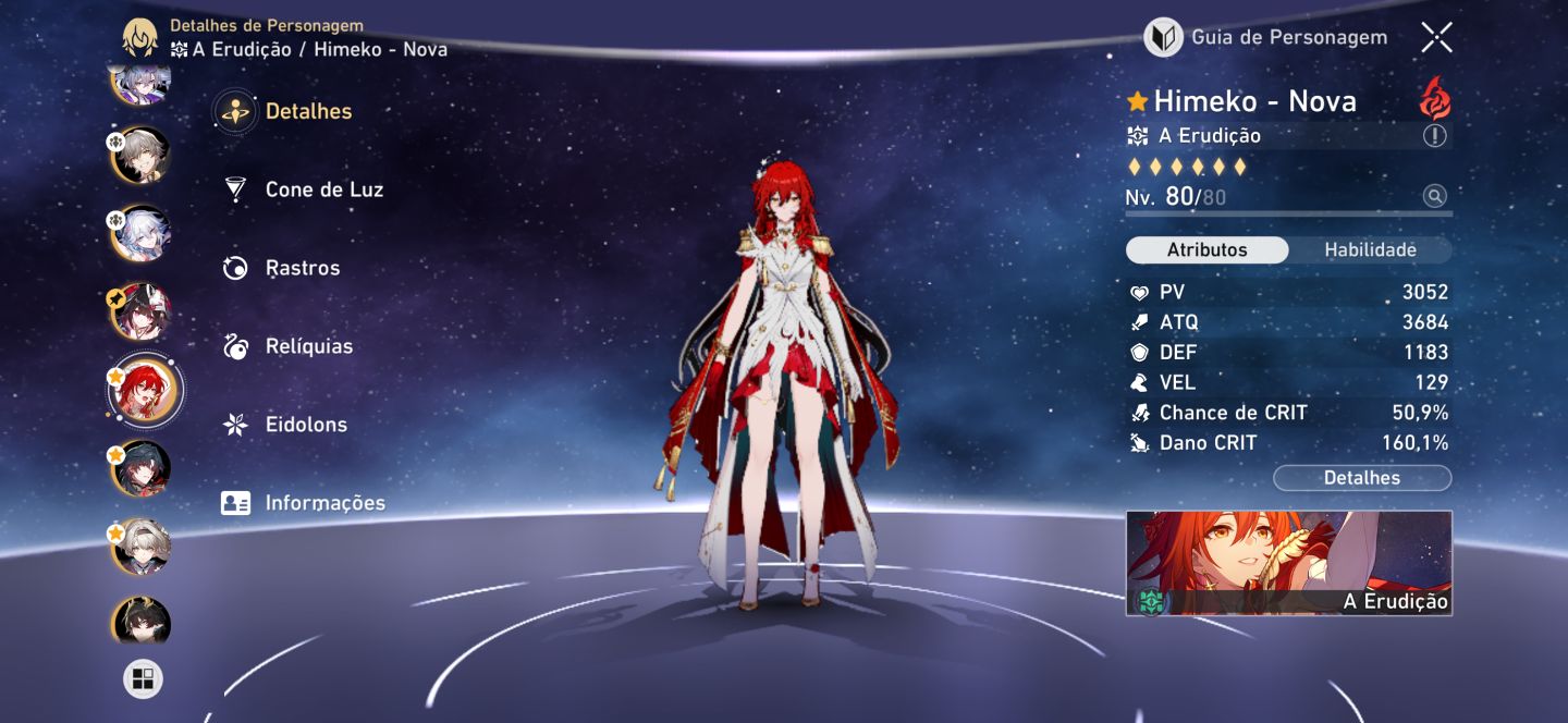 Conta no HSR, Silver Wolf 999+cone, Himeko+cone, Blade Mortenax+cone
