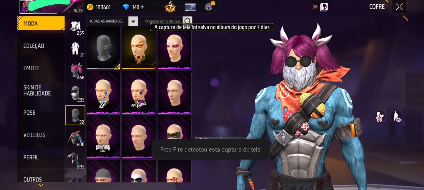 CONTA FULLROXA COM MANDELA + NOVA UMP 2 VELO E 1 DE DANO