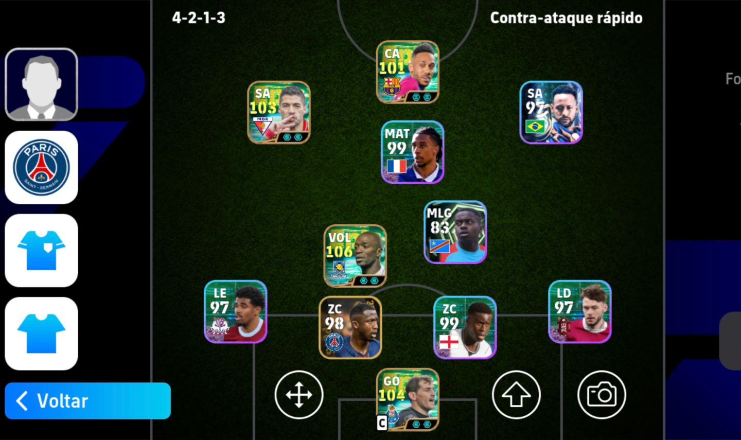 Continha efootebol mobile com Makélélé 107+ cards aleatórias