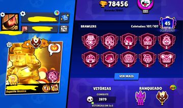 BRAWL STARS CONTA COM DUPLO MESTRE E DIVERSOS VISUAIS ANTIGOS!