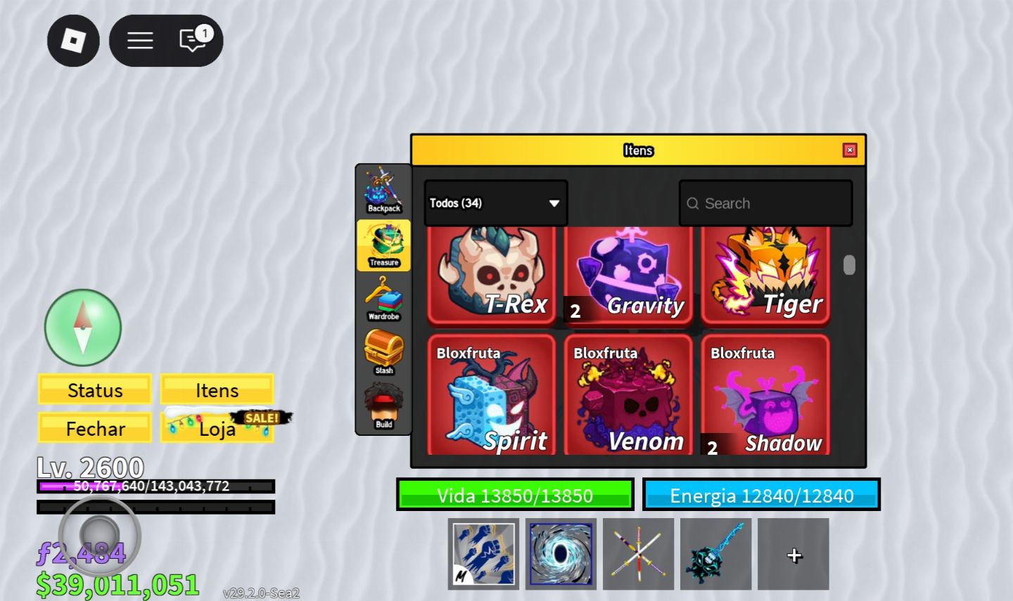 Conta Blox Fruits FULL ENDGAME Dark Blade + V4 FULL + Frutas Raras.