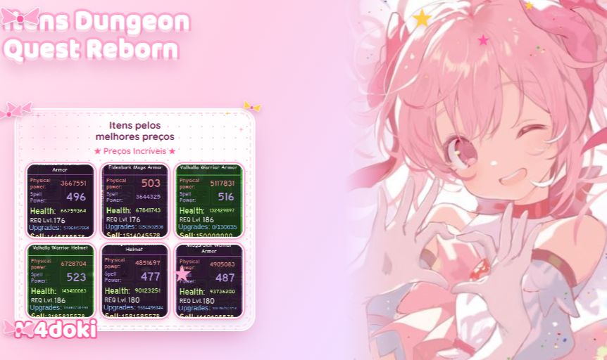 DUNGEON QUEST REBORN / MISSÃO DE MASMORRA RENASCIDA - ITENS / CARRIES / LEGENDS