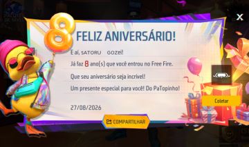 CONTA DE FF DE 8 ANOS