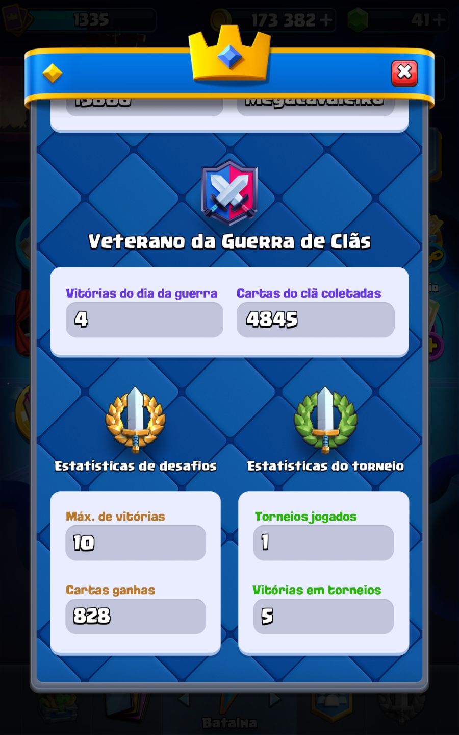 CONTA CLASH ROYALE TOP 9.161 TROFÉUS 173K OURO 121/123 CARTAS