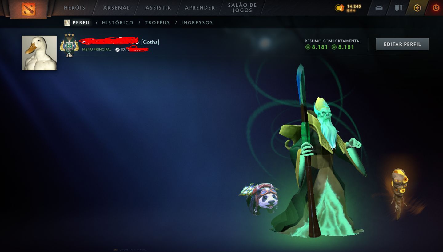 CONTA ARCONTE 3 - DOTA 2 2k.708 MMR - 8.181/8.181 BEHAVIOR