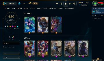 Conta de lol com muitas Skins e lv alto