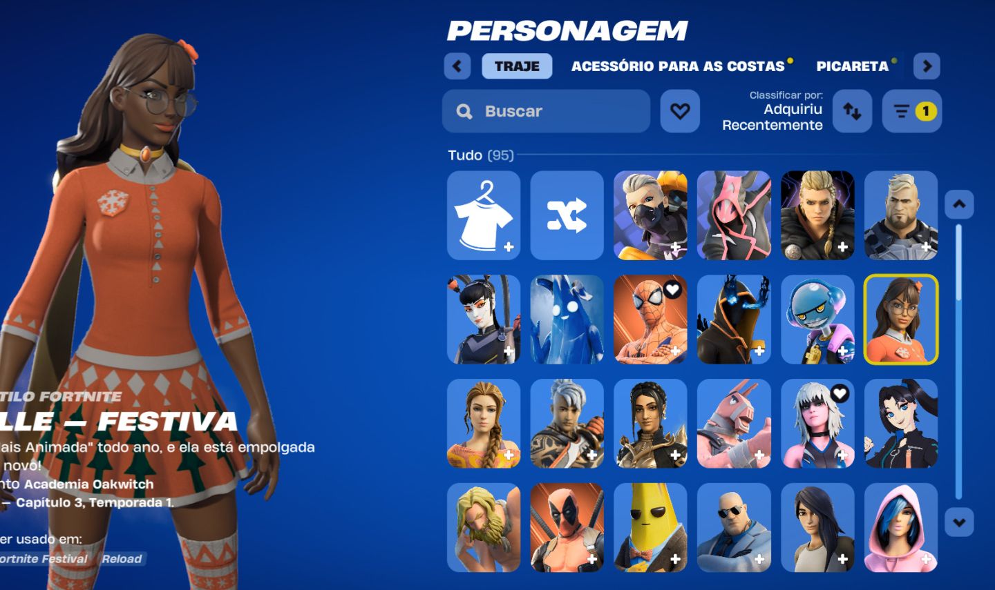 Conta fornite com algumas skins raras