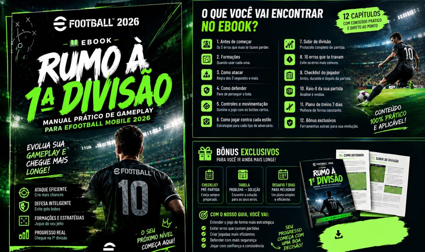 Rumo à 1 Divisão Manual Prático de Gameplay para eFootball Mobile 2027