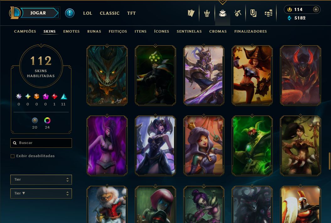 SKIN SHACORINGA + [ QUASE 130 SKINS HABILITADAS ] + 10 SKINS VITORIOSAS RARAS!!!