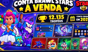 Brawl Stars 12.135 Troféus | Shelly Princesa + Ash Ninja Original + Skins Raras