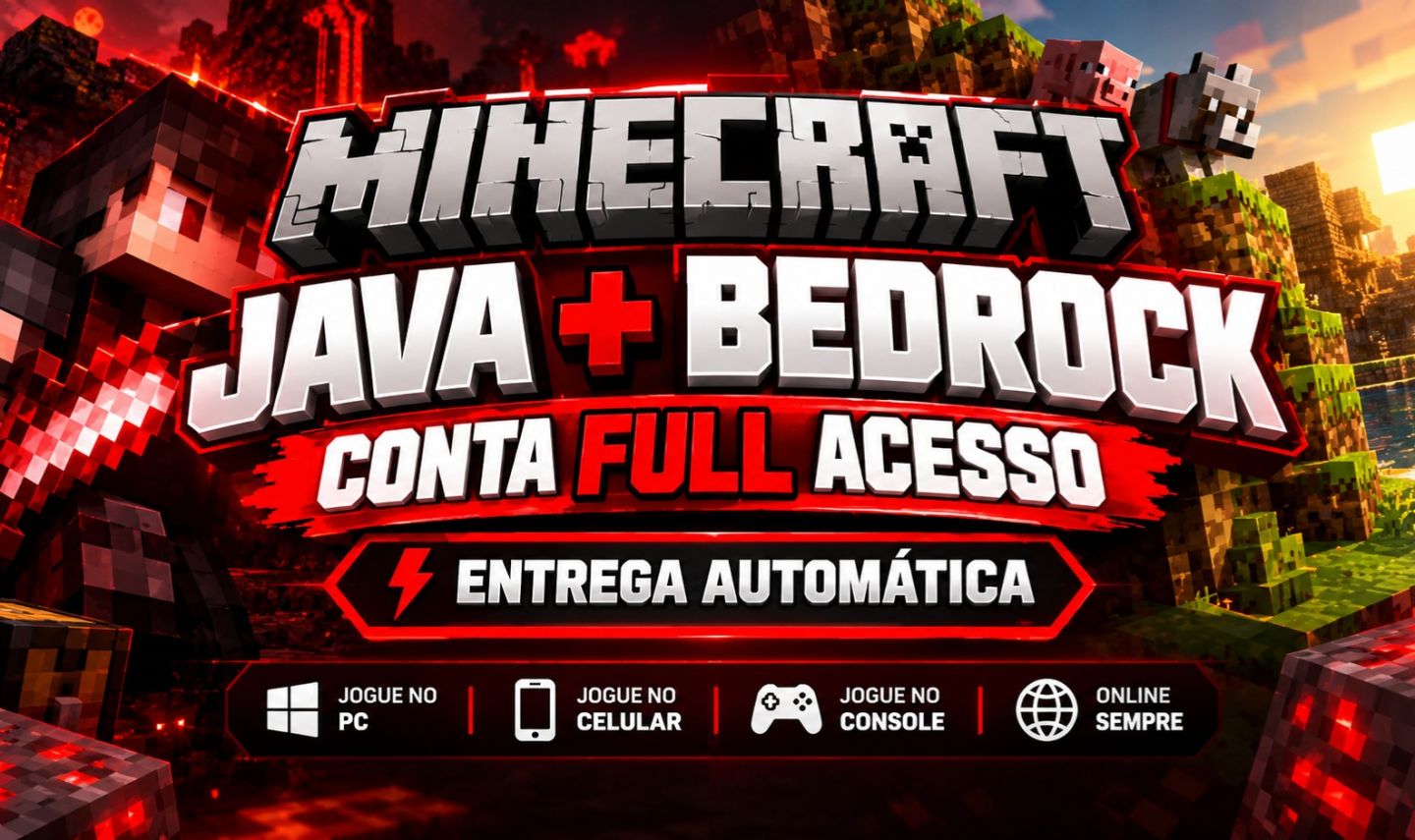 Conta Minecraft Original (Java + Bedrock) | Permanente