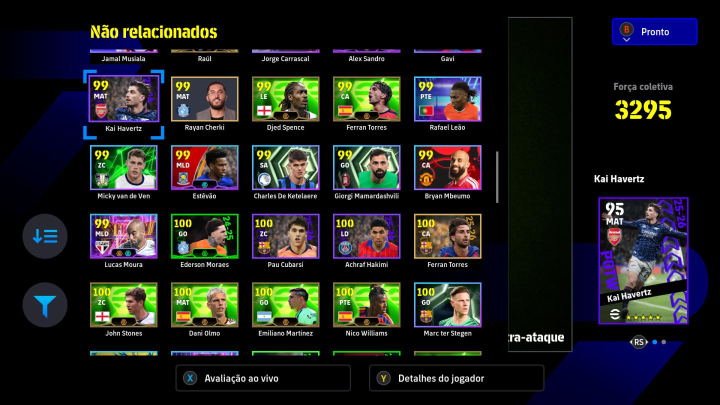 Conta eFootball - Força 3303 | Pelé 109, CR7, Messi | Ex-Top 558 da 1 Divisão