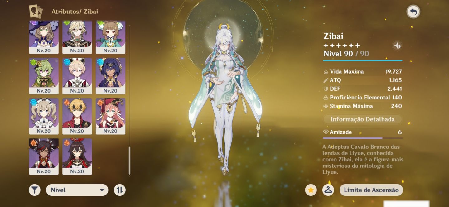 Conta Genshin 24 t5(Zibai, Columbina, Arlecchino, 4 Arcontes etc)+ Honkai