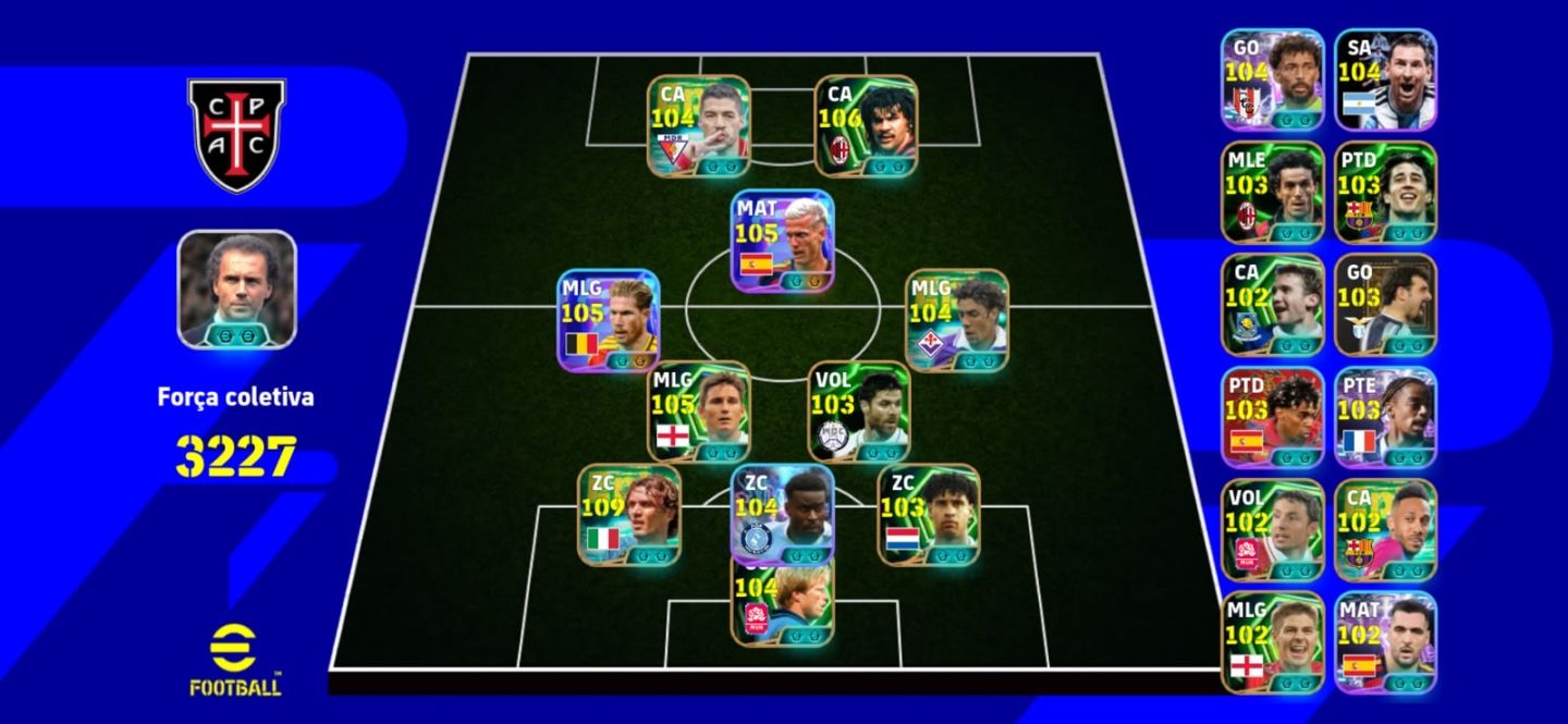 Conta Efootball | Maldini + Gullit | Força Coletiva 3226 | Time Completo