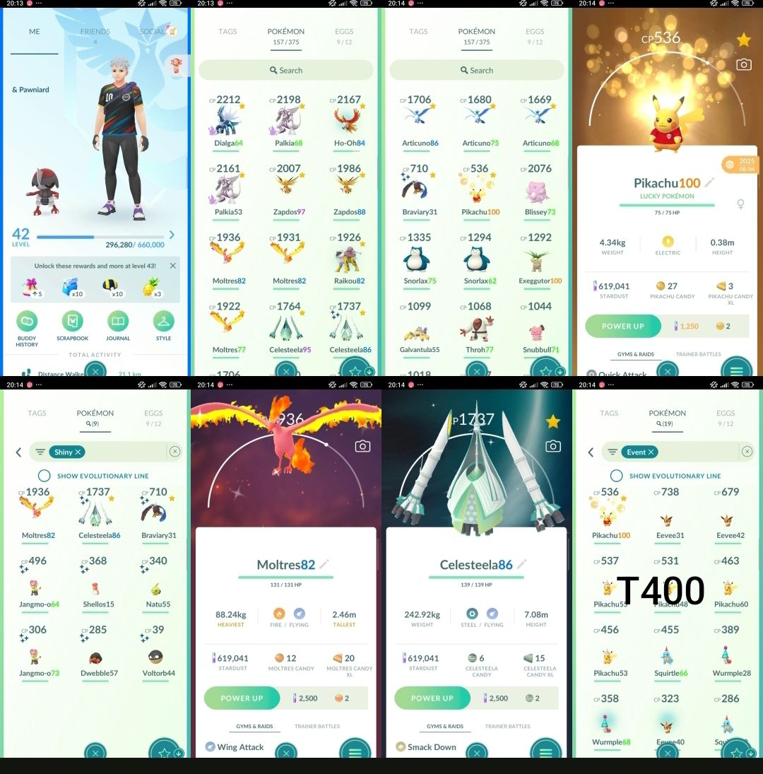 Conta Pokémon GO | Shiny | Lendários | Mewtwo | Lv20/30/40/50/60 | Z2