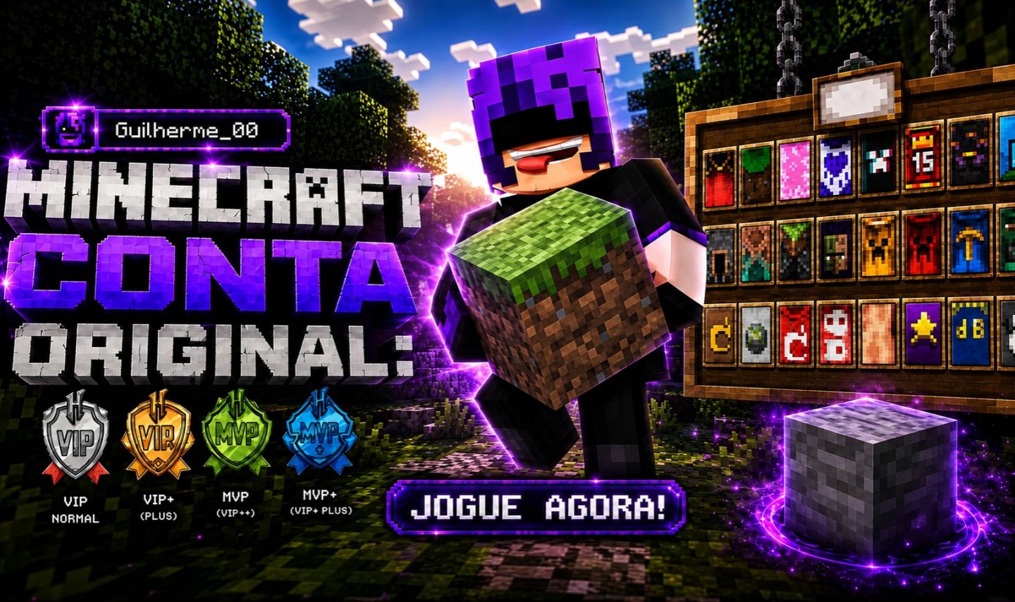 MINECRAFT ORIGINAL FULL ACESSO (JAVA & BEDROCK) | HYPIXEL | CONTA PERMANENTE