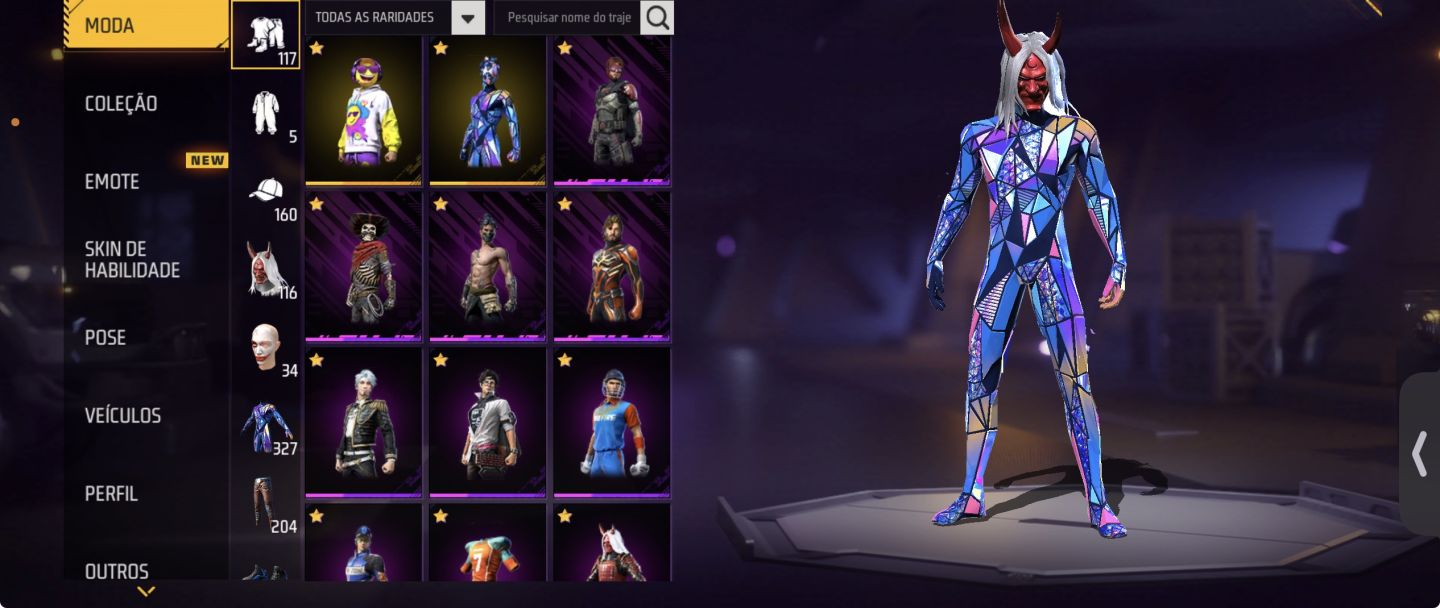 CONTA FREE FIRE [327 PEITAS] CONJUNTO DIABÃO | FULL ATT 2 DISPARO | SUPER FUSÃO