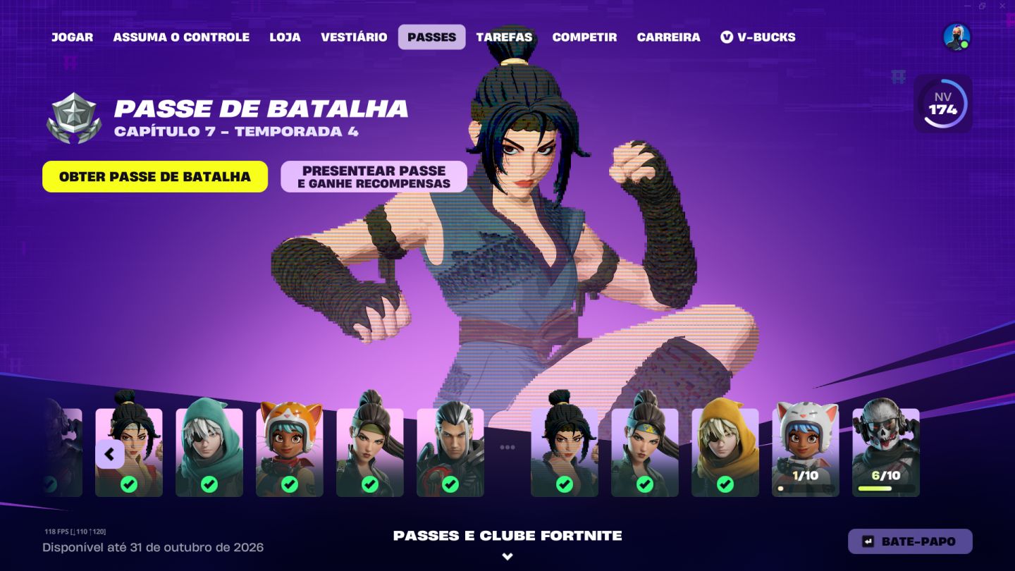 Conta Fortnite com Transcendental e outra skins da Temporada X e mais temporadas