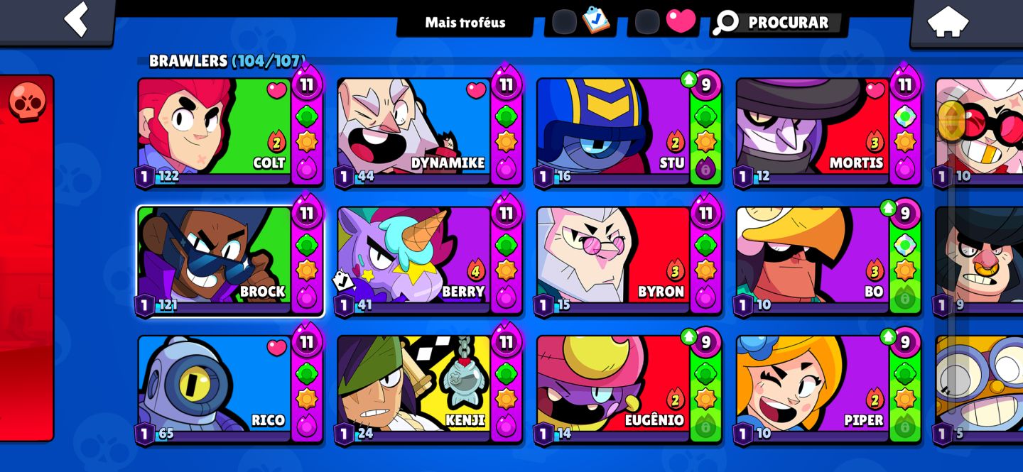 Conta de Brawl Stars com várias skins raras!