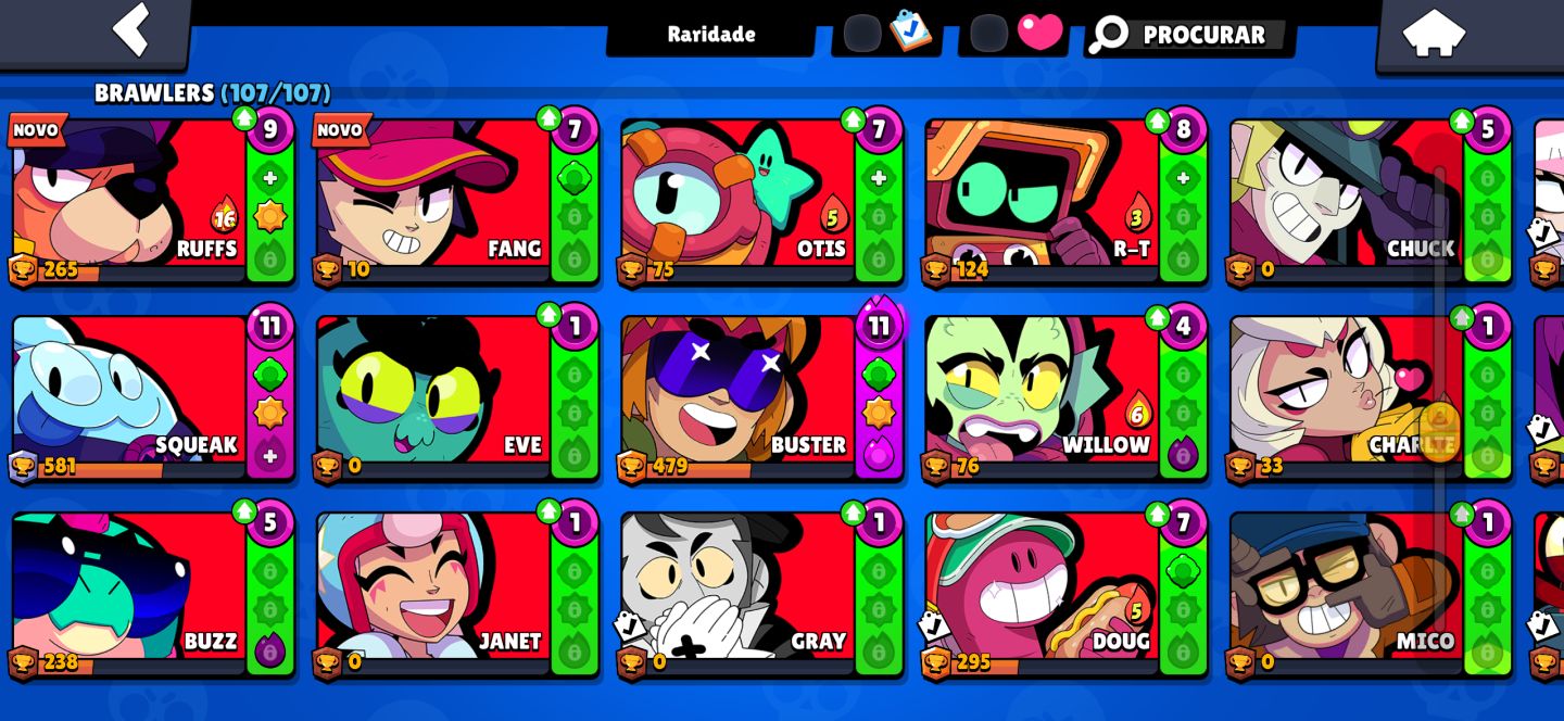 BRAWL STARS | 46.800 TROFÉUS | 107 BRAWLERS | 322 SKINS (PRA SAIR HOJE !!!!)