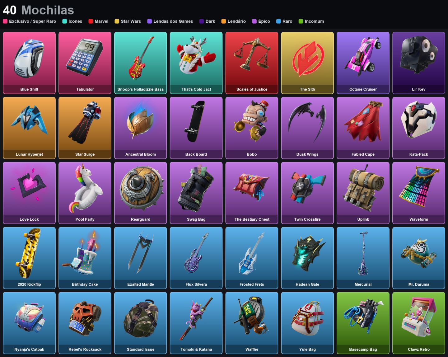 Conta 18 Skins -BLUE TEAM LEADER - PRODIGY - BLUE STRIKER - SANTA DOGG