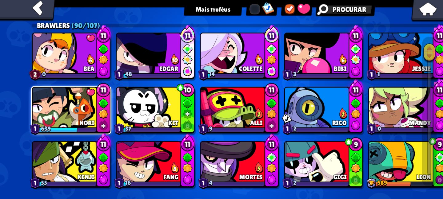 Conta iniciante de brawl star
