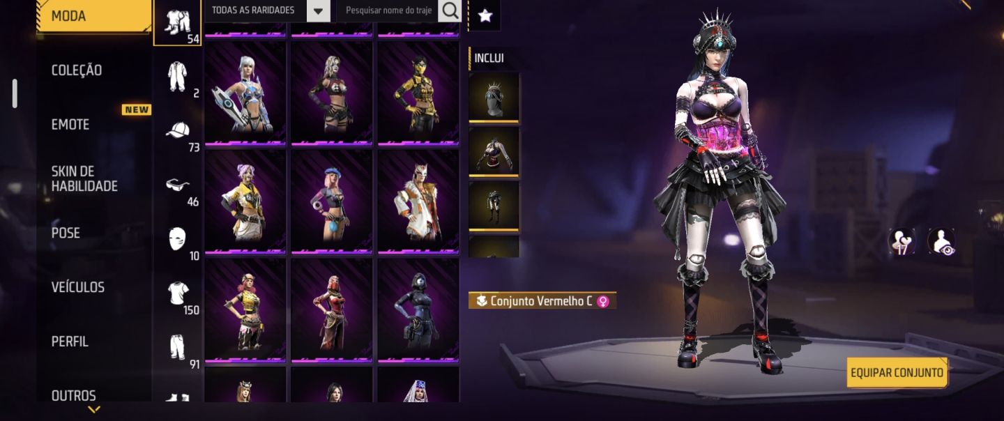 CONTA FREE FIRE NV.53 | 240+ ITENS | 54 CONJUNTOS