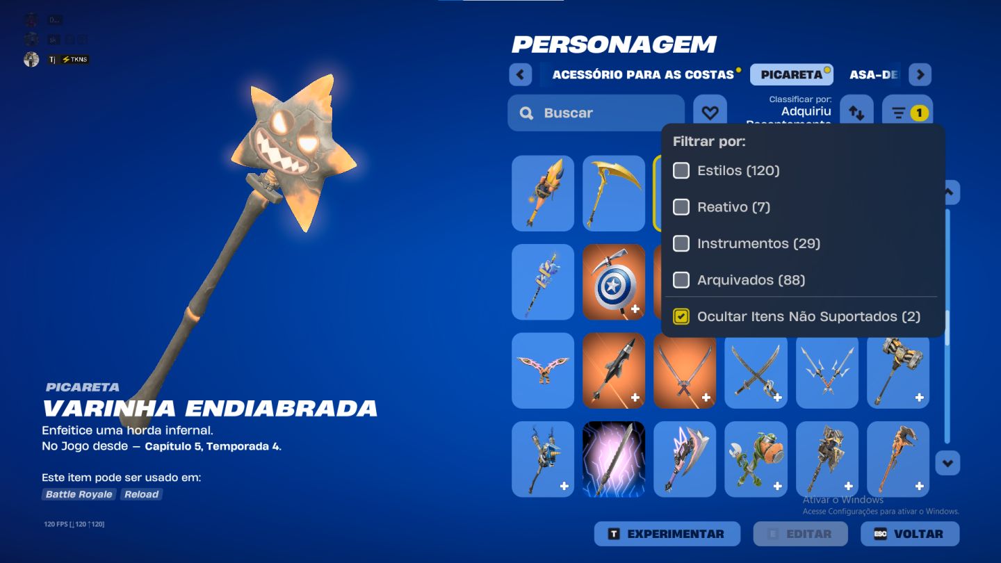 Conta de fortnite com +de $5k earnings de ganhos no jogo e mais de 200k de pr