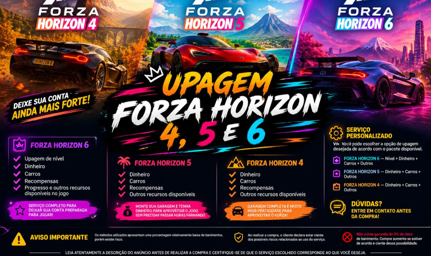 UPAGEM FORZA HORIZON 4, 5 E 6
