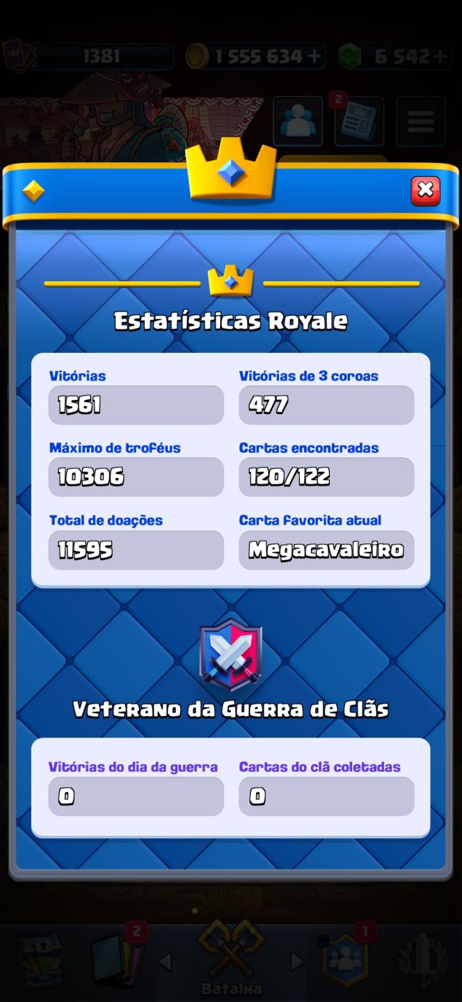CONTA DE CLASH ROYALE COM QUASE TODAS AS CARTAS