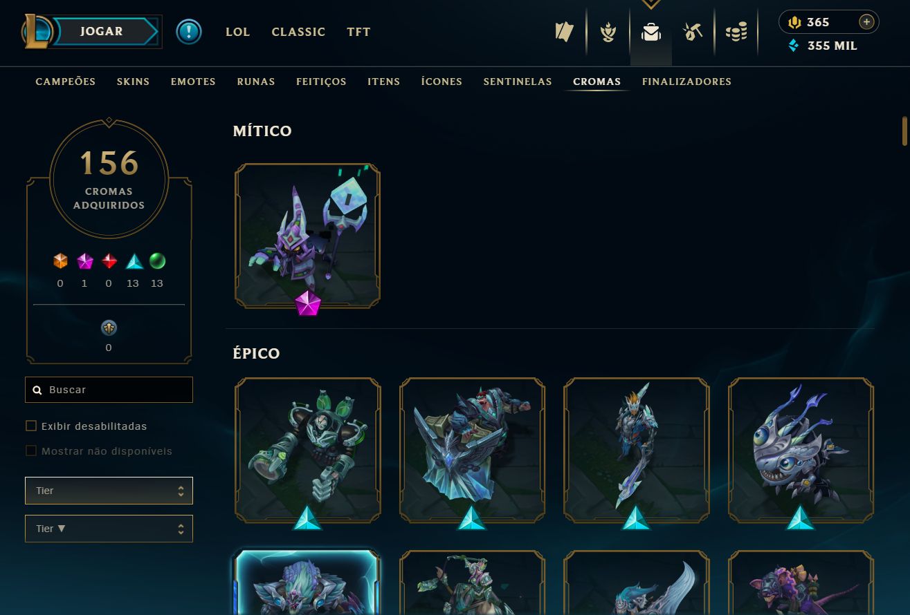 CONTA HIGH LEVEL 944 | PLATINA I | 324 SKINS (4 ULTIMATES + 25 MÍTICAS)