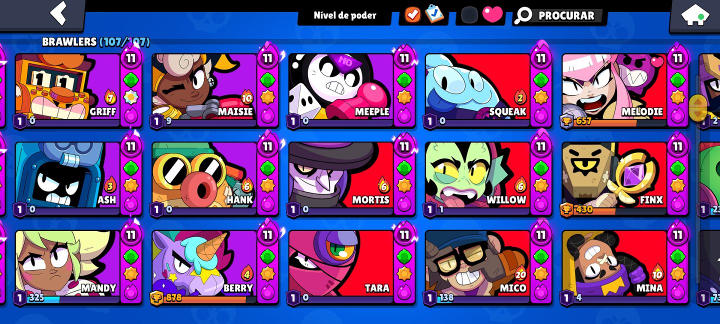 Conta de brawl Star muito upada