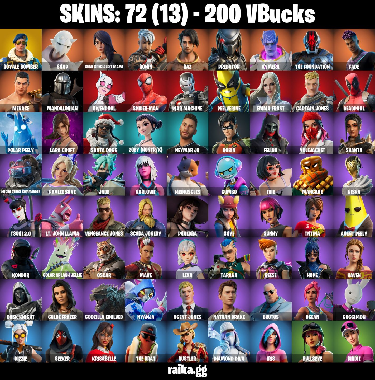 72 skins | Royale Bomber | Snap | Gear Specialist Maya LARA CROFT !