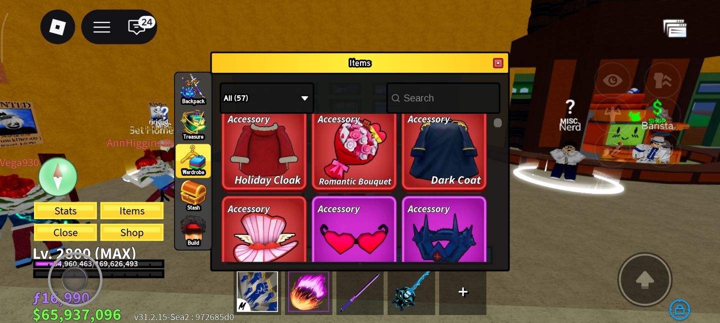 Conta blox fruits com game pass e frutas super raras