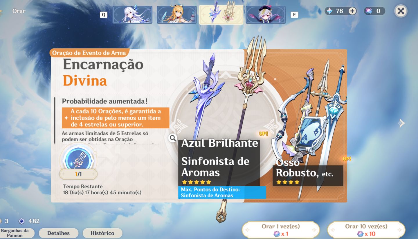 (PROMOÇÃO) CONTA GENSHIN 43 CHAR 5 STAR | 31 ARMASS | AR 60 IMPERDÍVEL