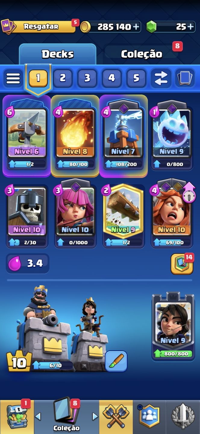 Conta Clash Royale Arena 14 4600 Troféus