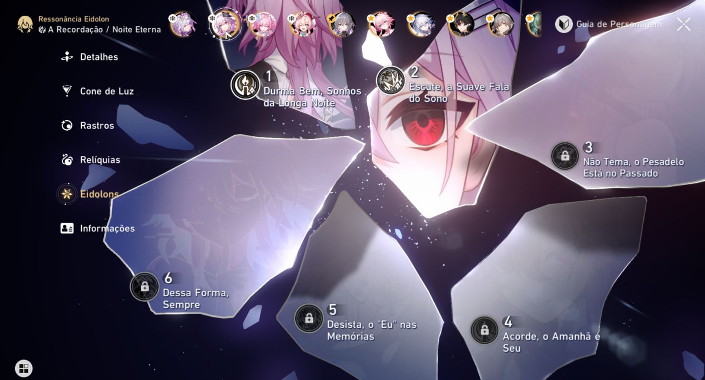 Conta Honkai Star Rail AR 70 com Skin e Eidolons