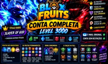 BLOX FRUITS LEVEL 3000 | 16 PERMS | TODAS AS GAMEPASSES | 6 V4 FULL
