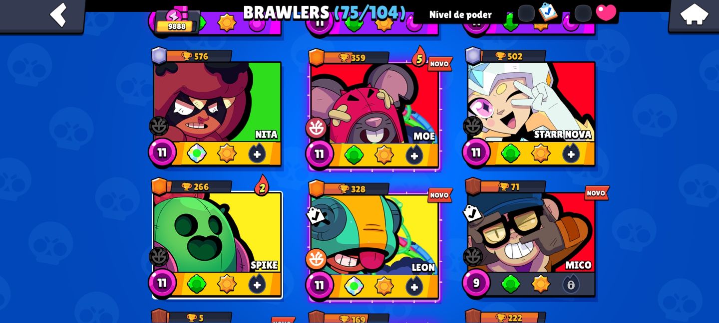 [BRAWL STARS] CONTA COM 75 BRAWLERS, 4 LENDÁRIOS, 9K DE TROFÉUS E VÁRIAS SKINS!