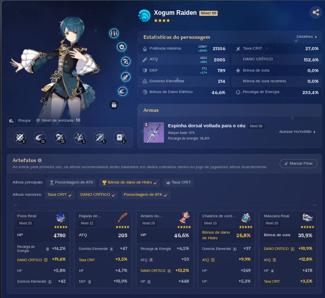 Conta Genshin Impact - Servidor América -