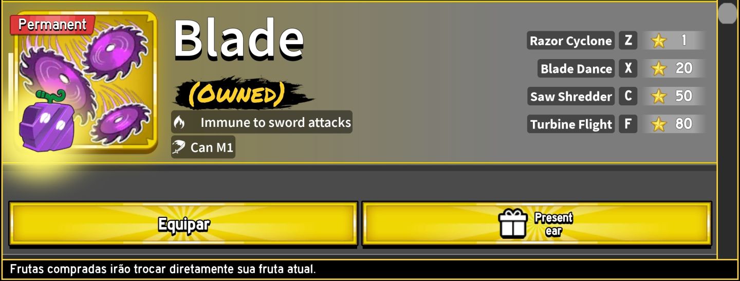 Conta com todas as Gamepass e 10 fruitas perm | Dragon, kitsune, portal etc...
