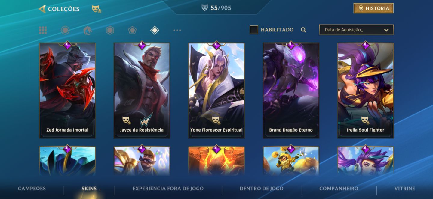CONTA WILD RIFT | 55 SKINS | 4 LENDÁRIAS | 26 ÉPICAS | LVL 75 | ORIGINAL DE 2
