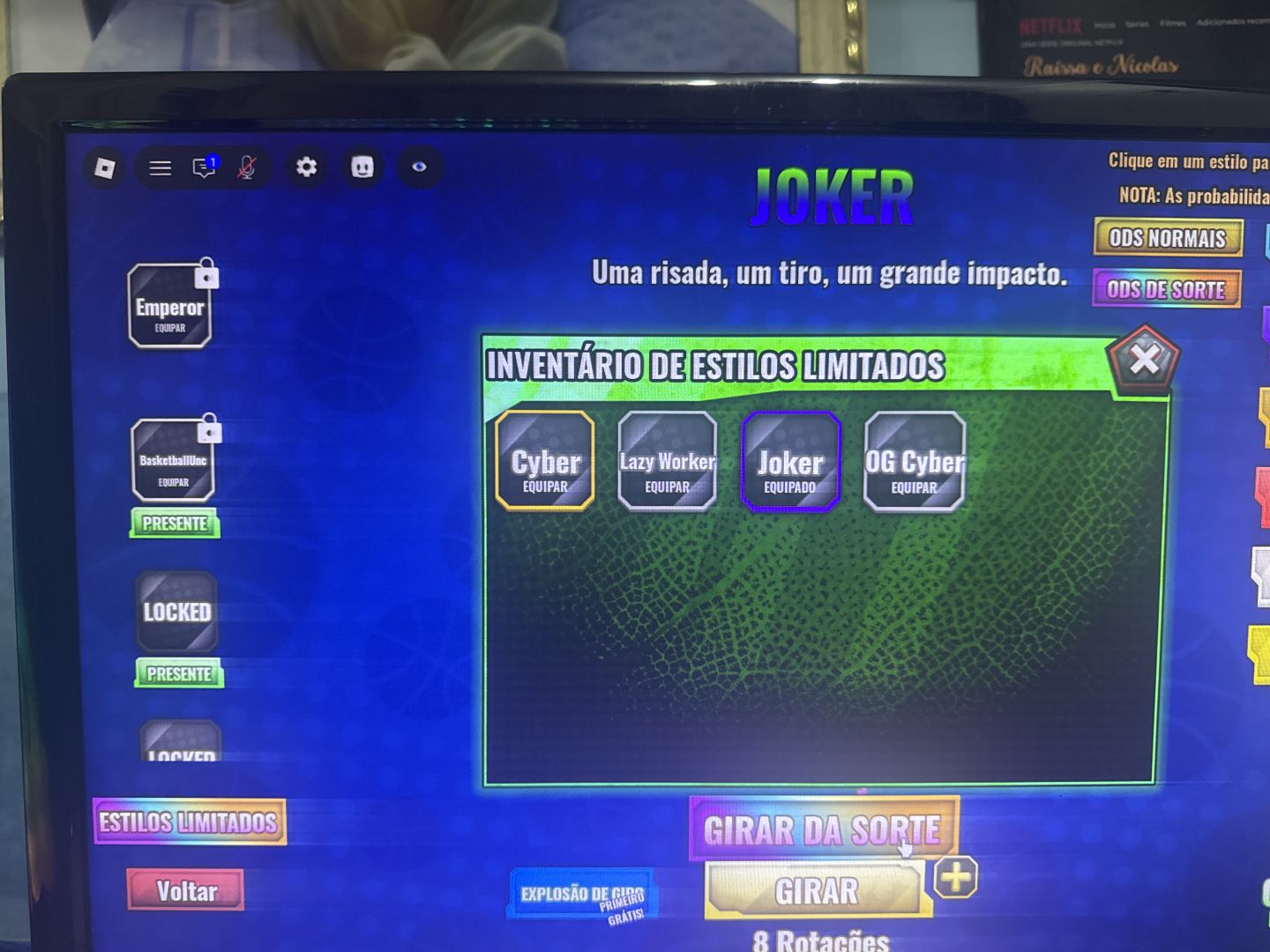Conta Roblox (Azure Latch, Skins e Basketball Zero)