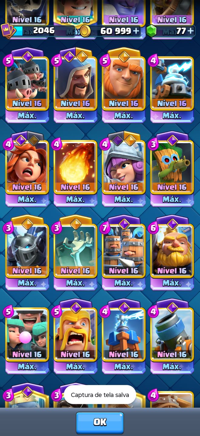 Conta clash royale nível global