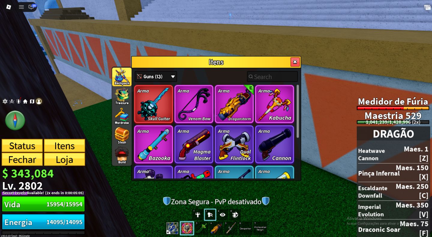 Conta de Blox Fruits Full com Dragon, Portal e Buddha Perm, Gamepass e raças v4